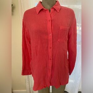 RACHEL Rachel Roy coral pink Casual Button Down Shirt (selling both together)